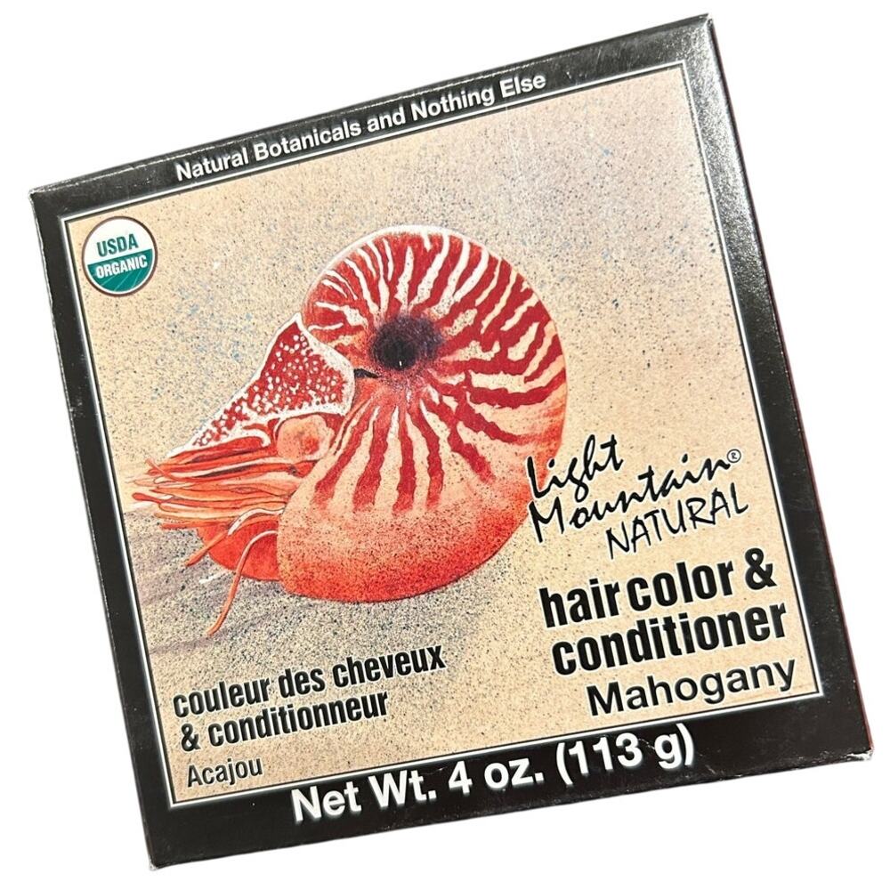 Natural Henna Hair Color & Conditioner MAHOGANY Certified Organic Light Mountain